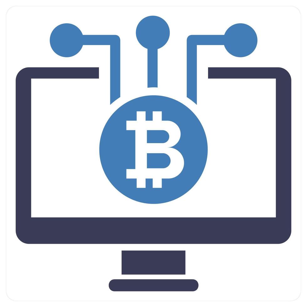 Block Chain Technology icon concept in blue color vector