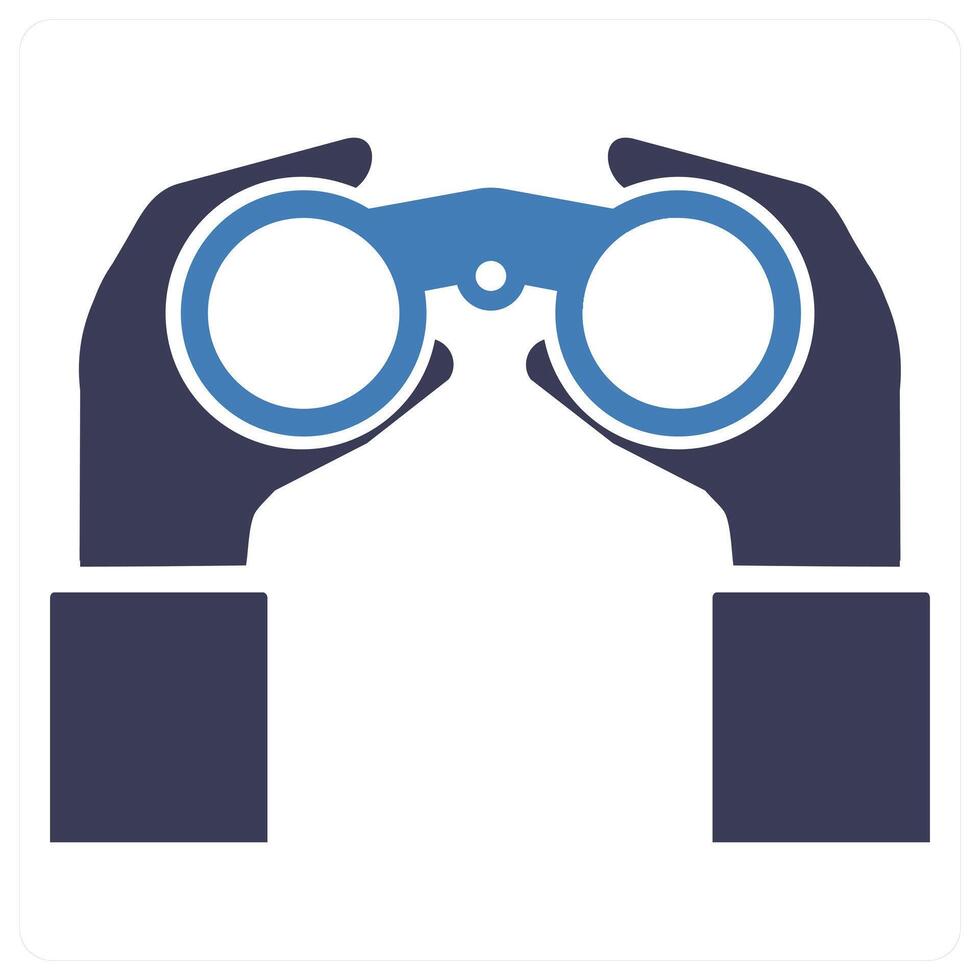 Binoculars icon concept in blue color vector