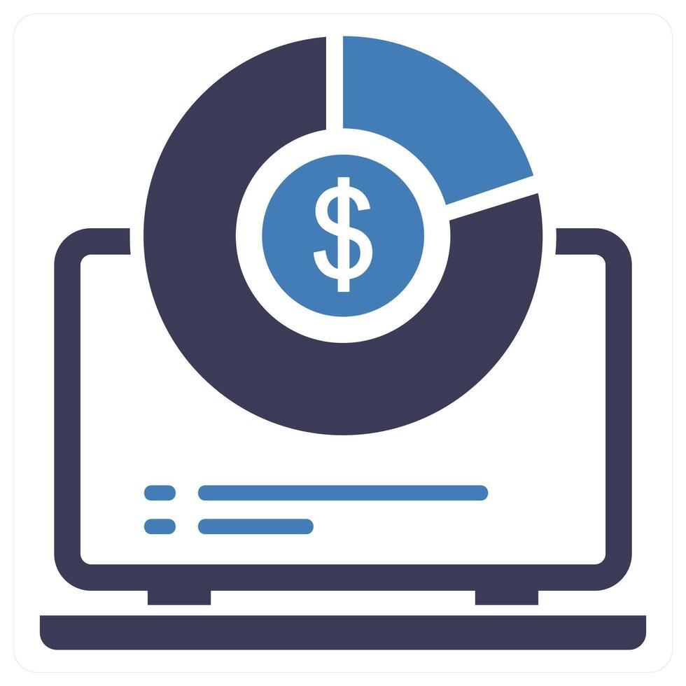 Business Analytics icon concept in blue color vector