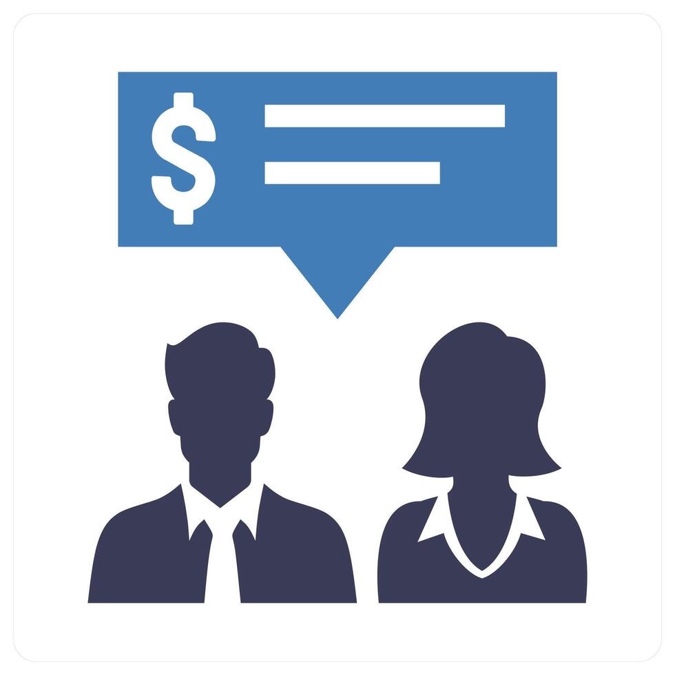 Business Discussion icon concept in blue color vector