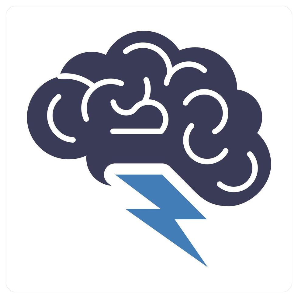 Brainstorming and mind icon in blue color vector