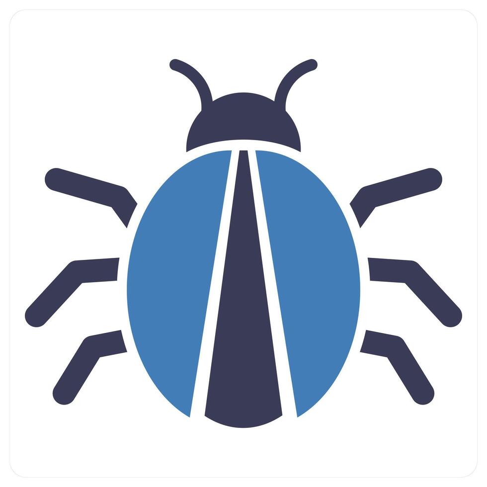 Bug icon concept in blue color vector