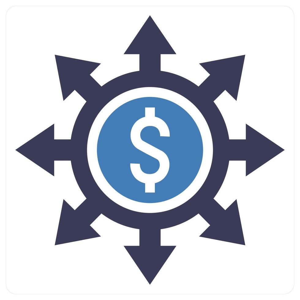 Budget Breakdown icon concept in blue color vector