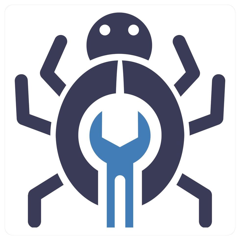 Bug and antivirus in blue color vector