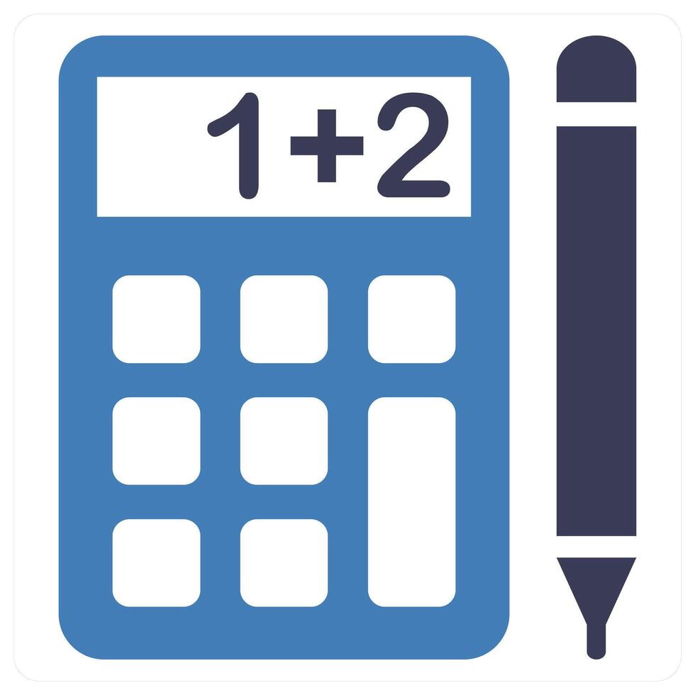 Calculator icon concept in blue color vector