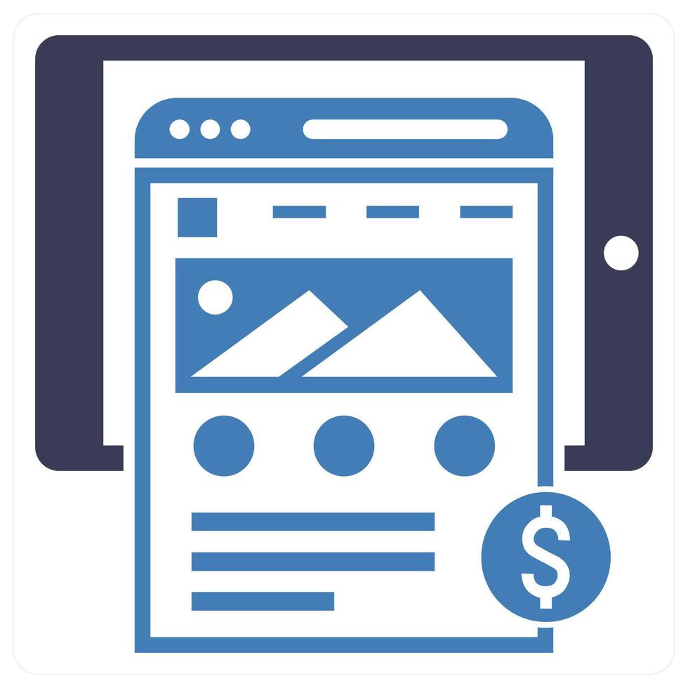Business Website icon concept in blue color vector