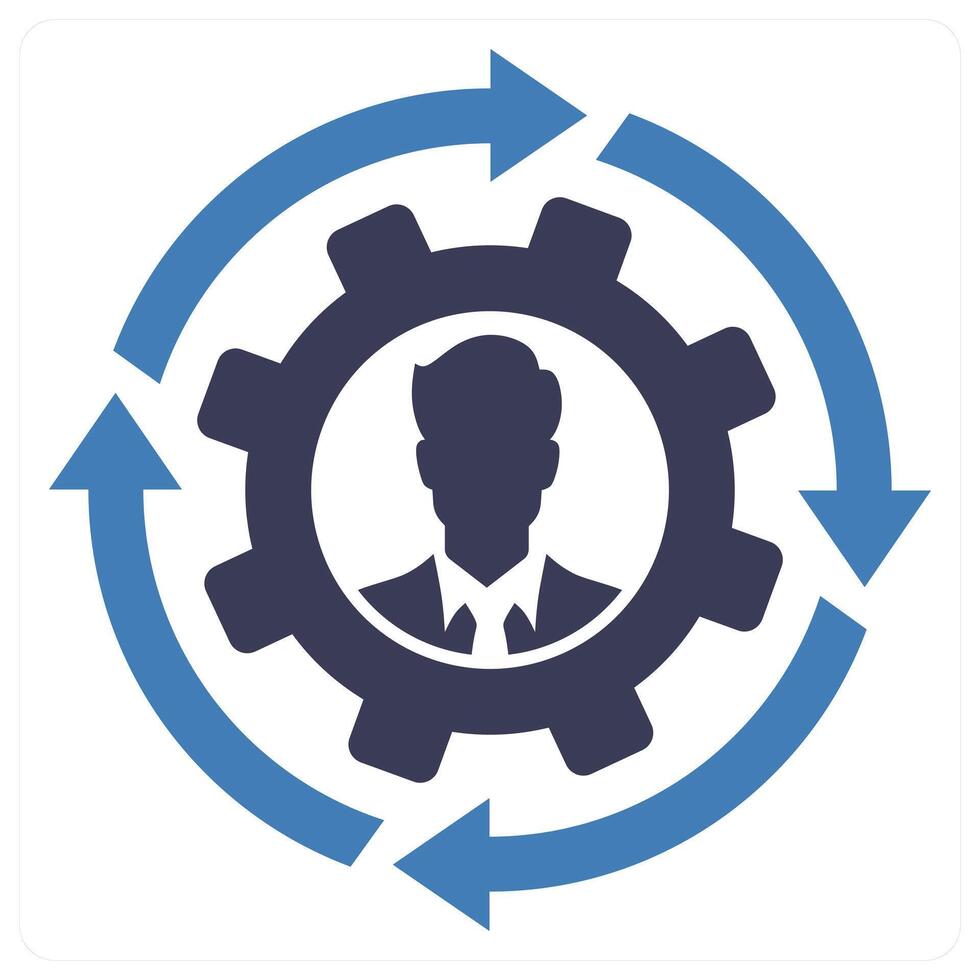 Business Process icon concept in blue color vector
