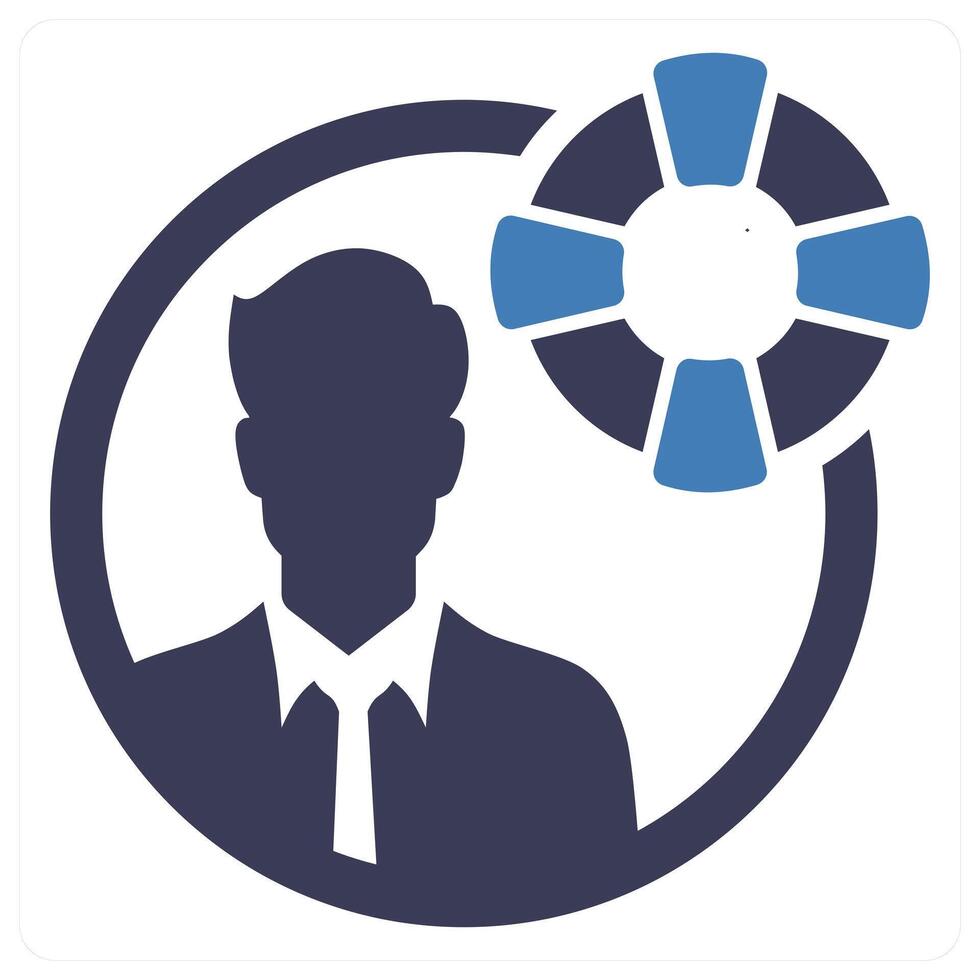 Business Rescue icon concept in blue color vector