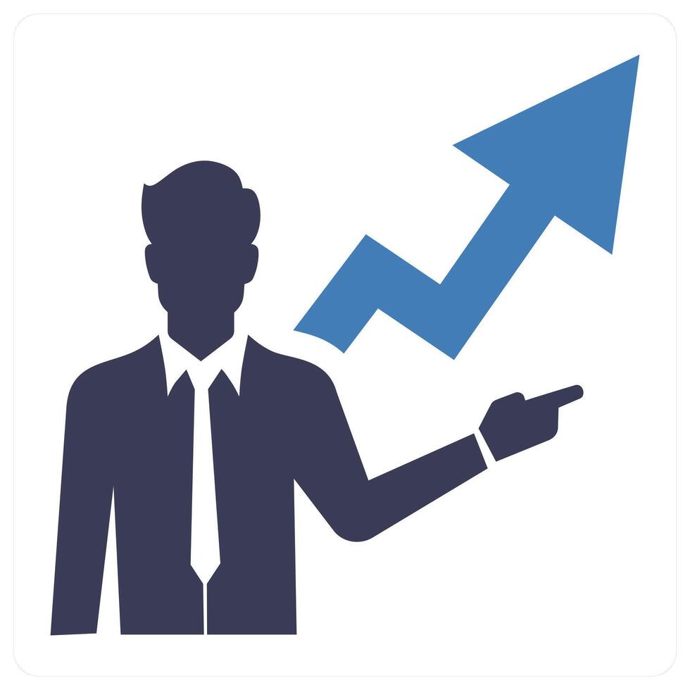 Career Growth icon in blue color vector