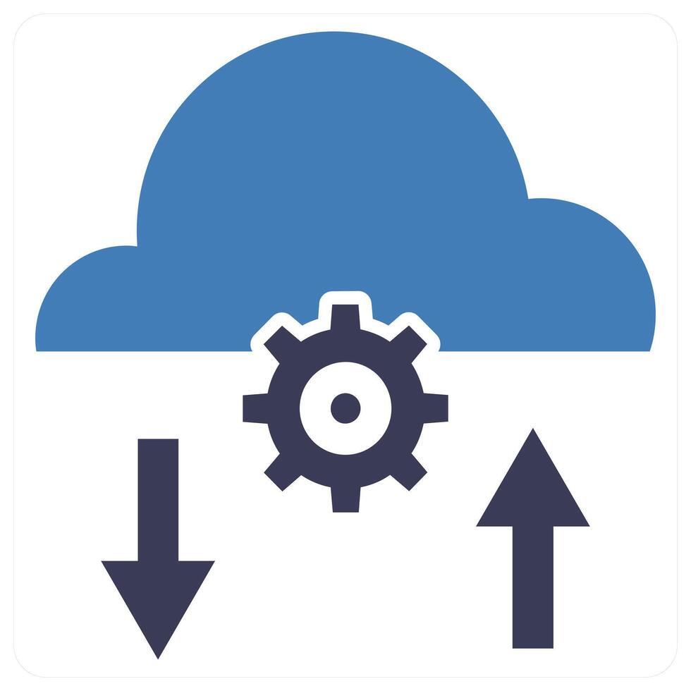 Cloud Settings concept in blue color vector