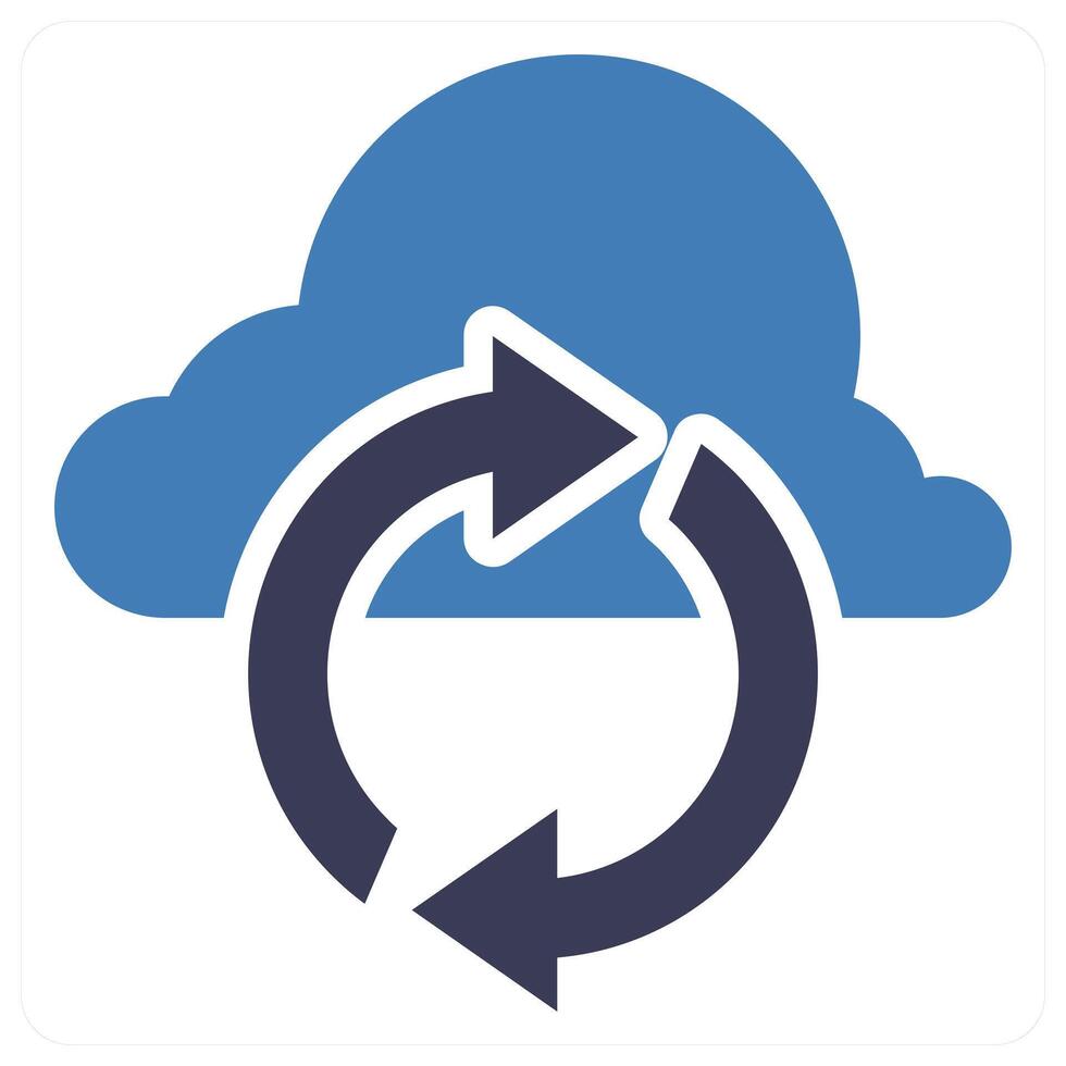 Cloud Update icon concept in blue color vector