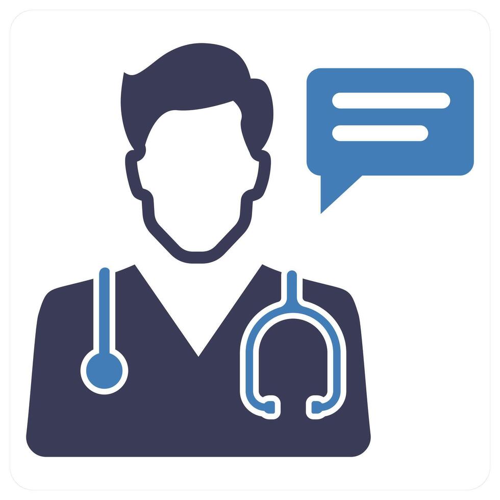 Doctor consultation icon concept in blue color vector