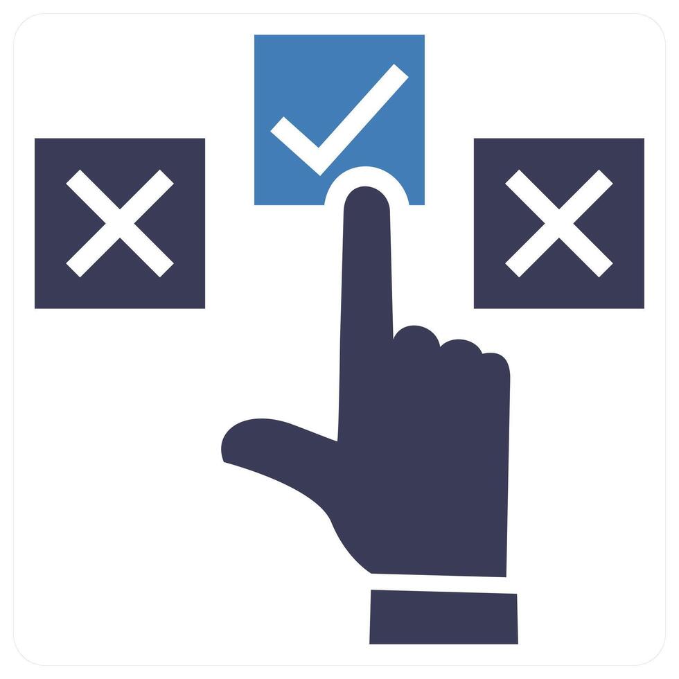 Choice and option icon concept in blue color vector
