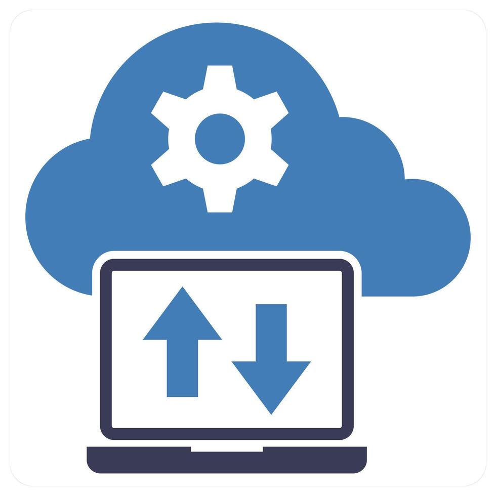 Cloud Comupting icon in blue color vector