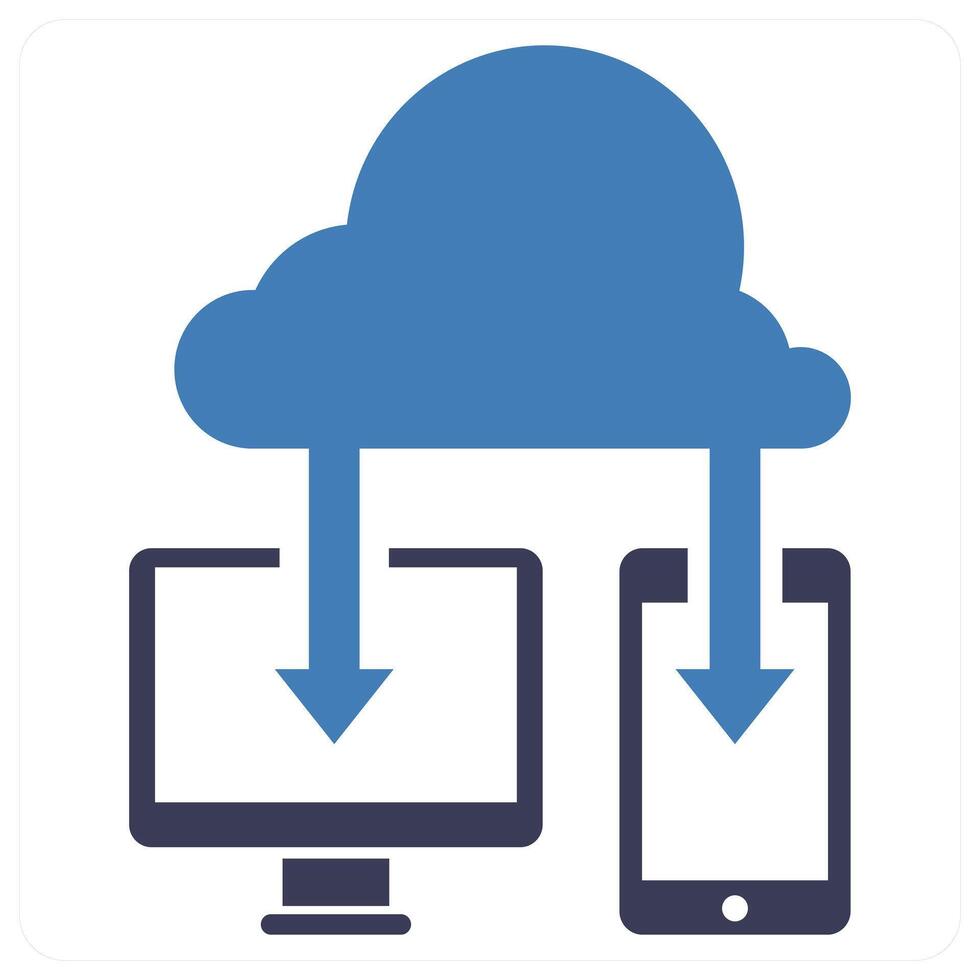 Cloud Connection icon concept in blue color vector