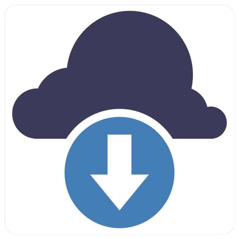 Cloud Download icon concept in blue color vector