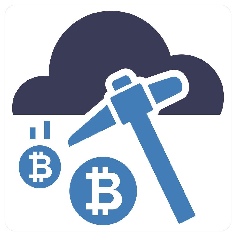 Cloud Mining icon concept in blue color vector