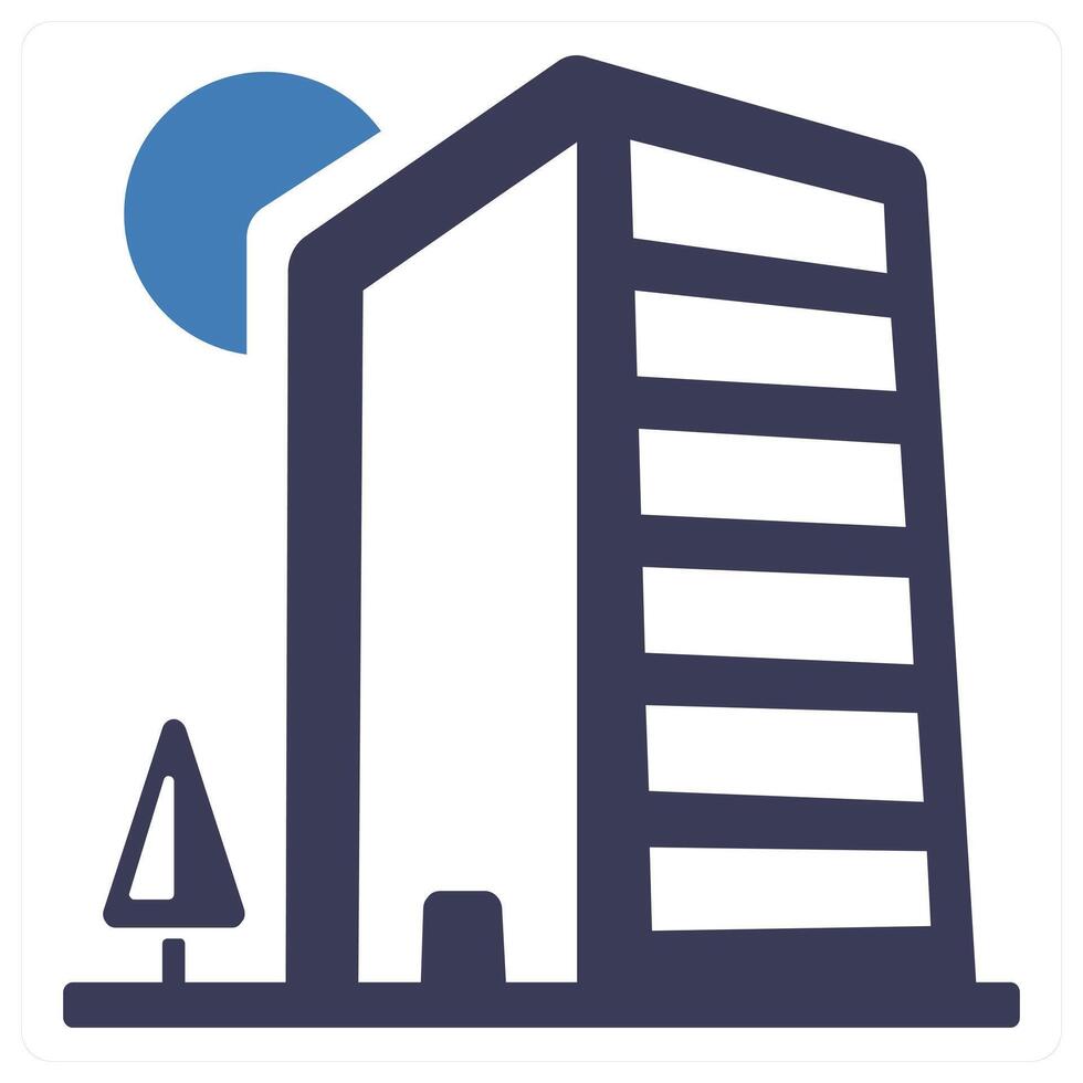 Corporate Building icon concept in blue color vector