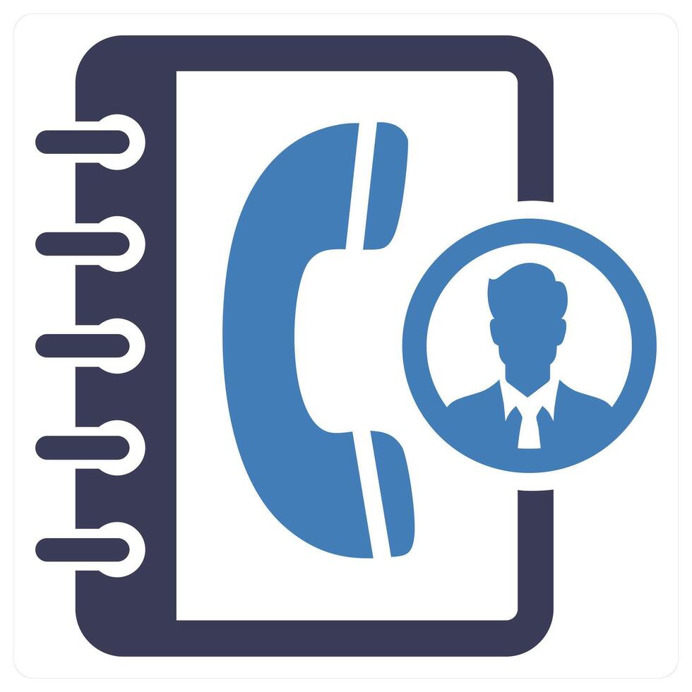 Contacts icon concept in blue color vector