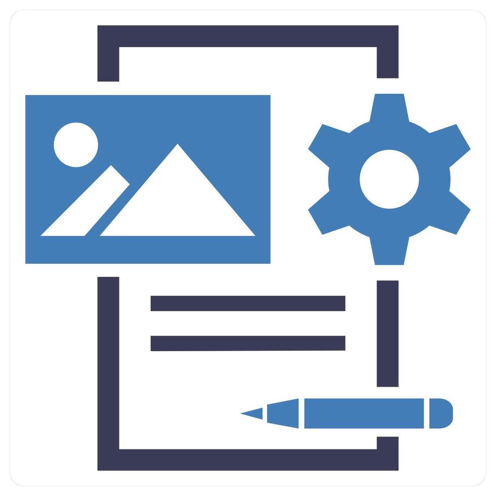 Content Editing icon concept in blue color vector