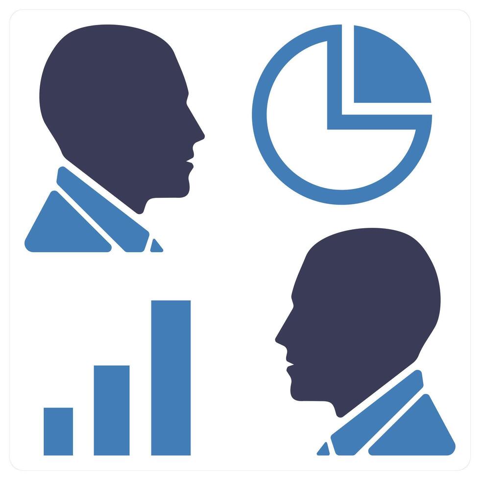 Competitive Analysis icon concept in blue color vector