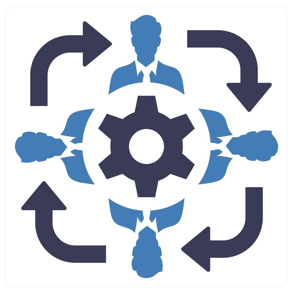 Collaborative icon concept in blue color vector