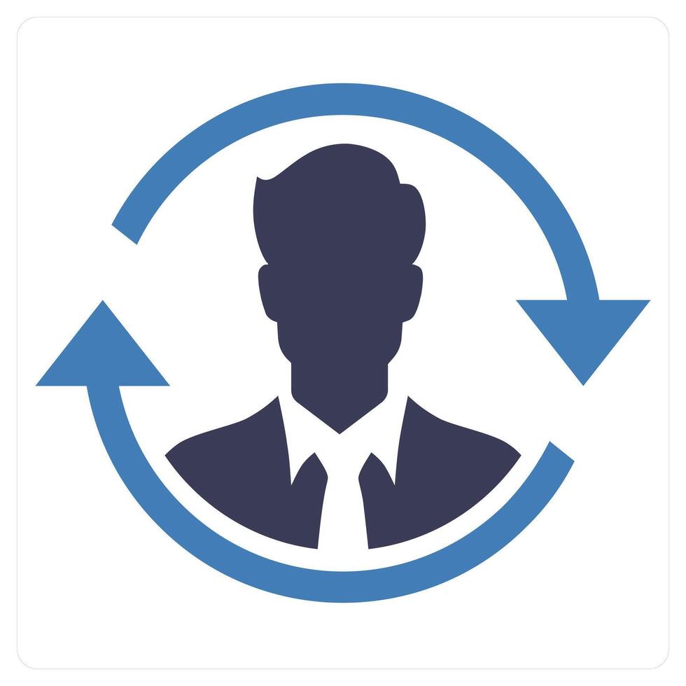 Customer Retention icon concept in blue color vector