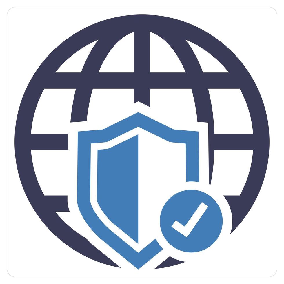 Cyber Security icon concept in blue color vector