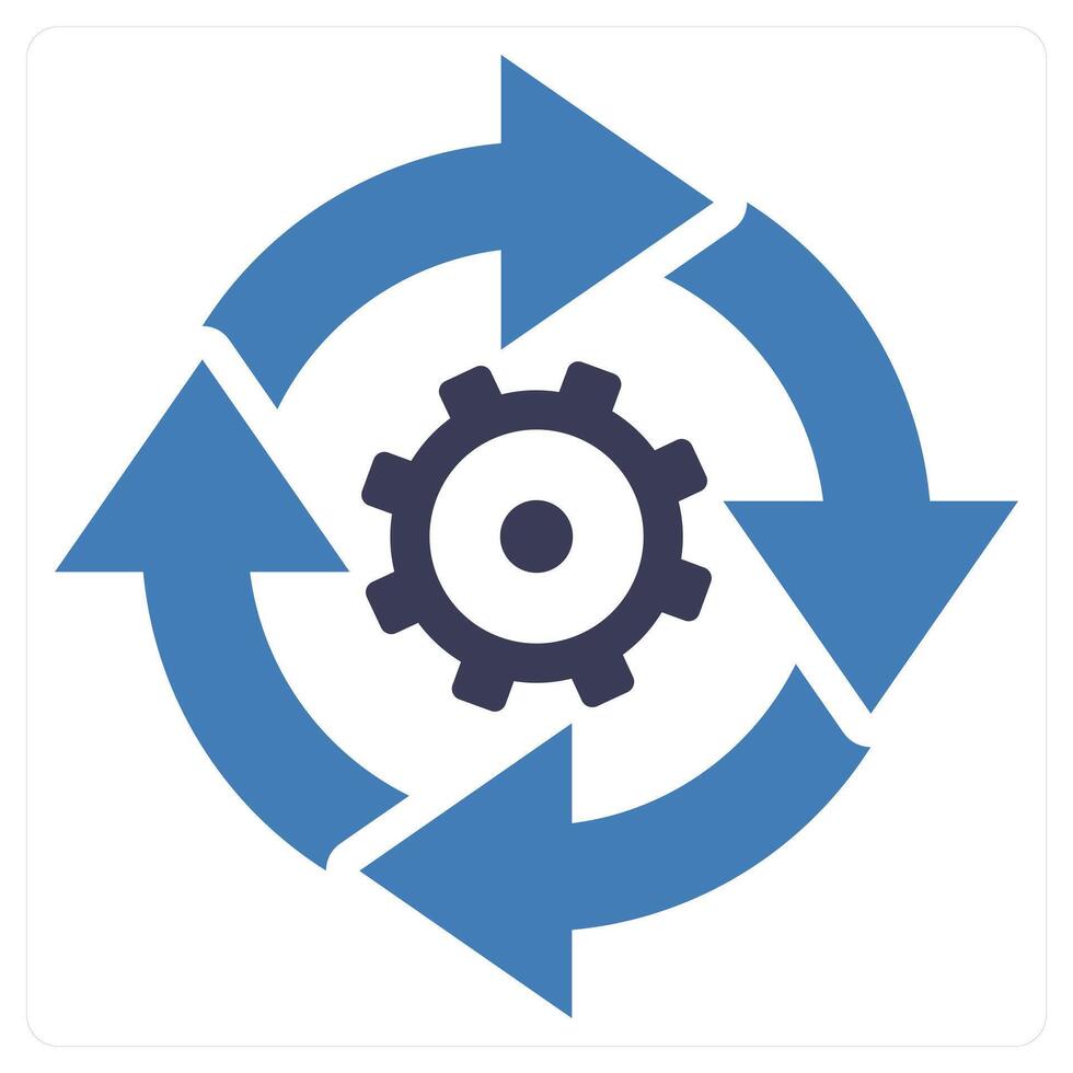 Work Cycle icon concept in blue color vector