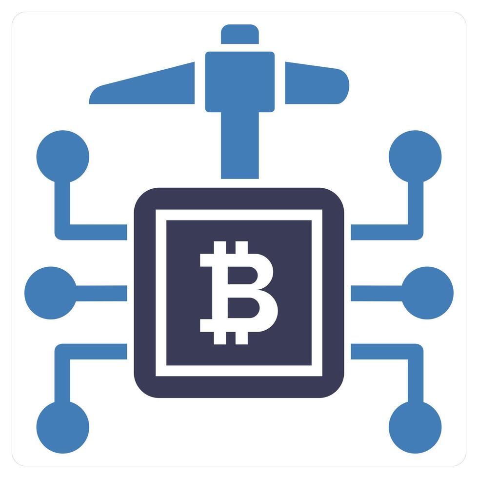 CPU Mining icon concept in blue color vector