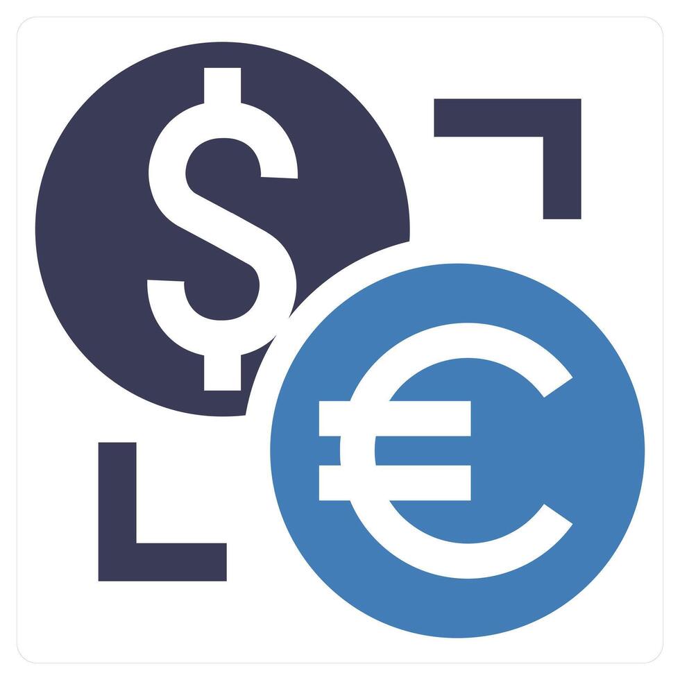 Currency Exchange icon concept in blue color vector