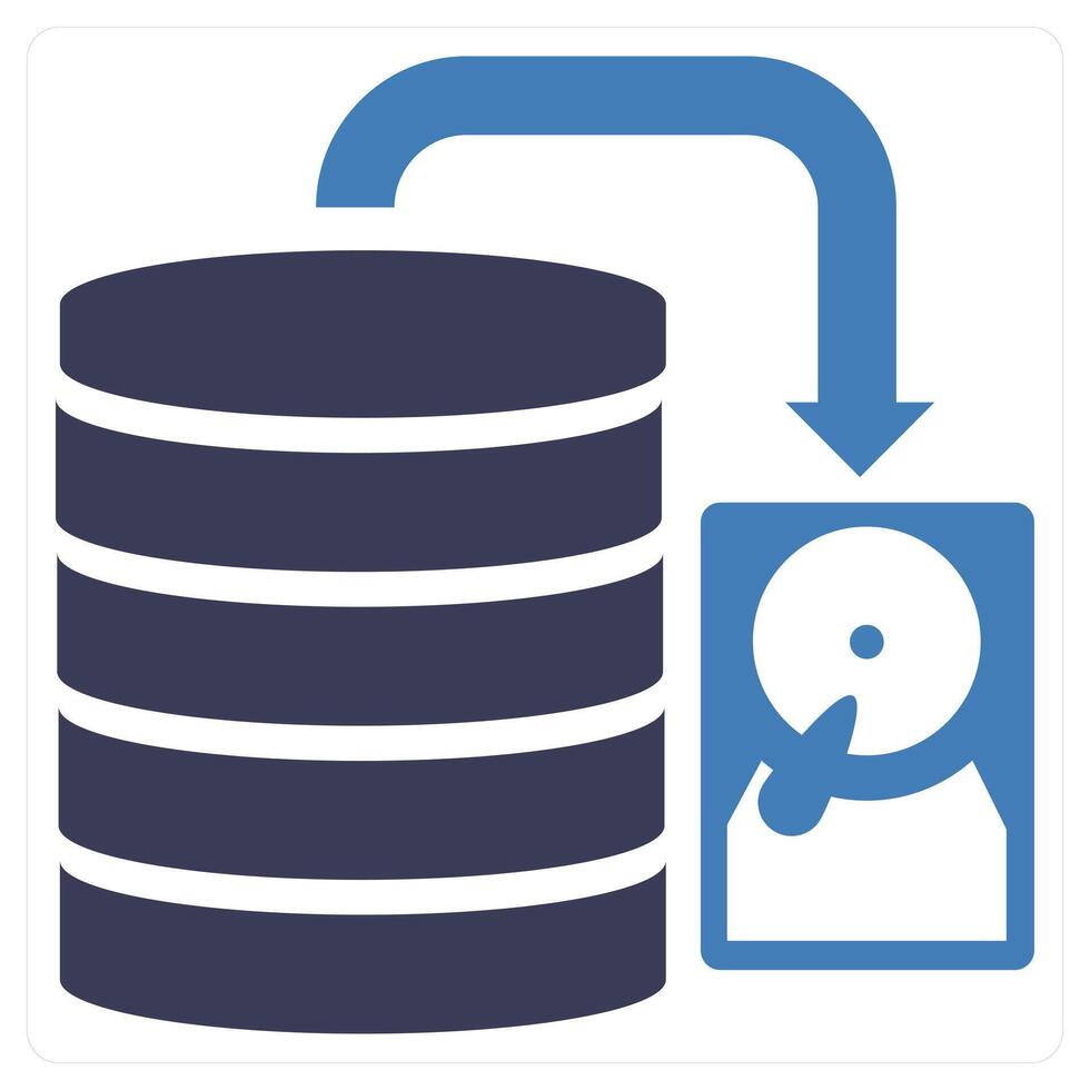 Database concept in blue color vector