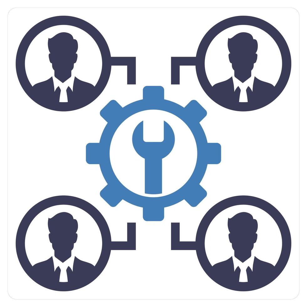 Development of Staff icon concept in blue color vector