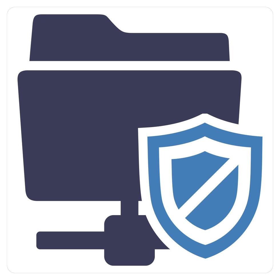 Data Repository Protection icon concept in blue color vector