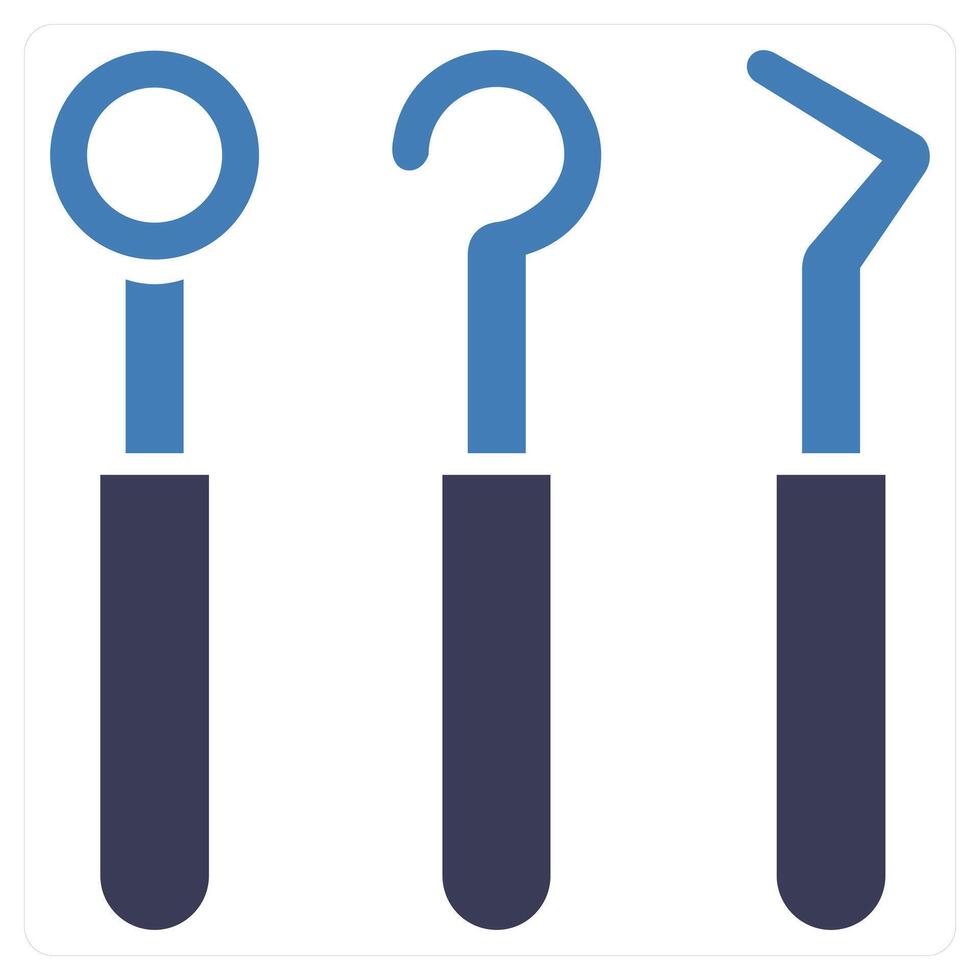 Dentist Tools icon concept in blue color vector
