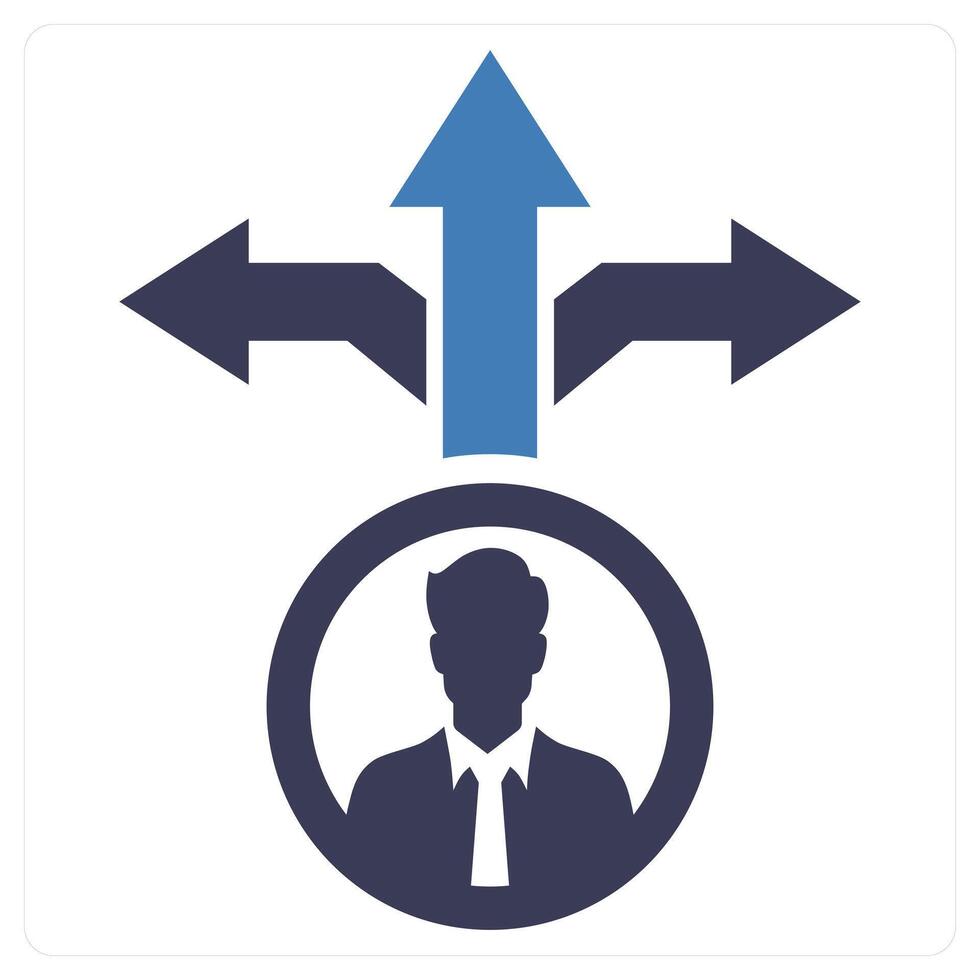 Decision Making icon concept in blue color vector