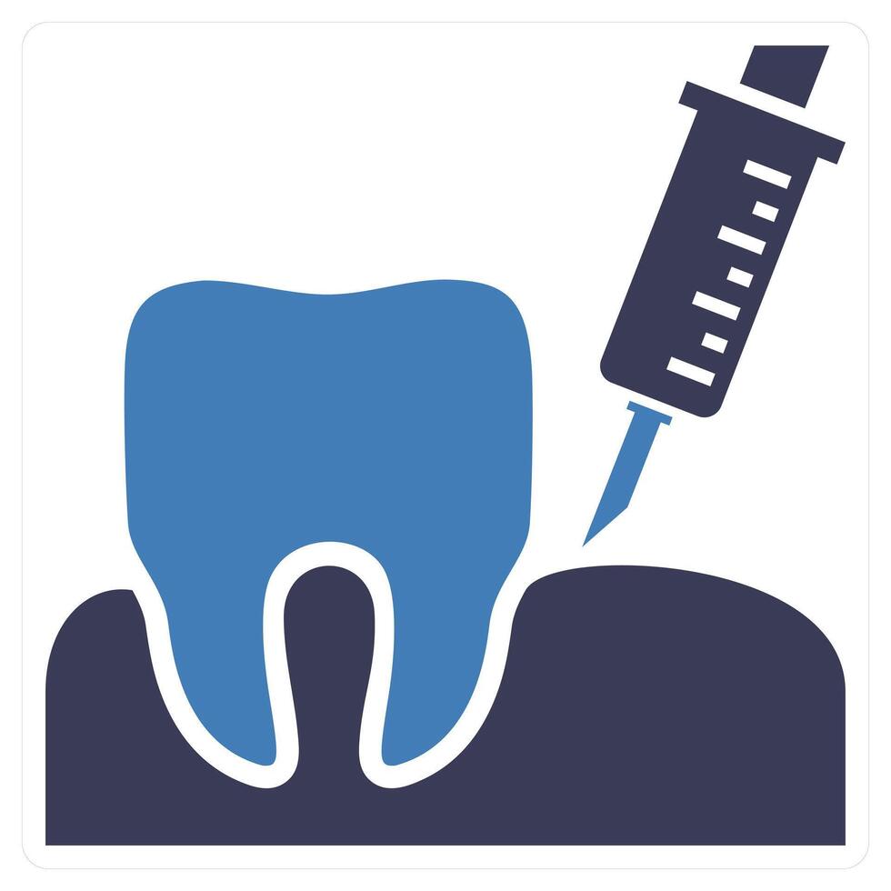 Dental Injection icon concept in blue color vector