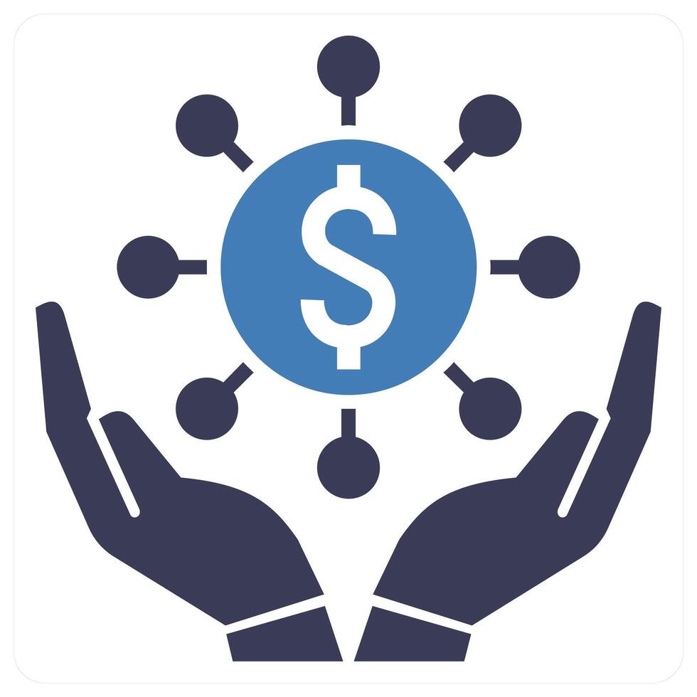 Donation Crowd Funding icon concept in blue color vector