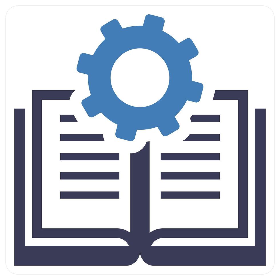 E Book Settings icon concept in blue color vector