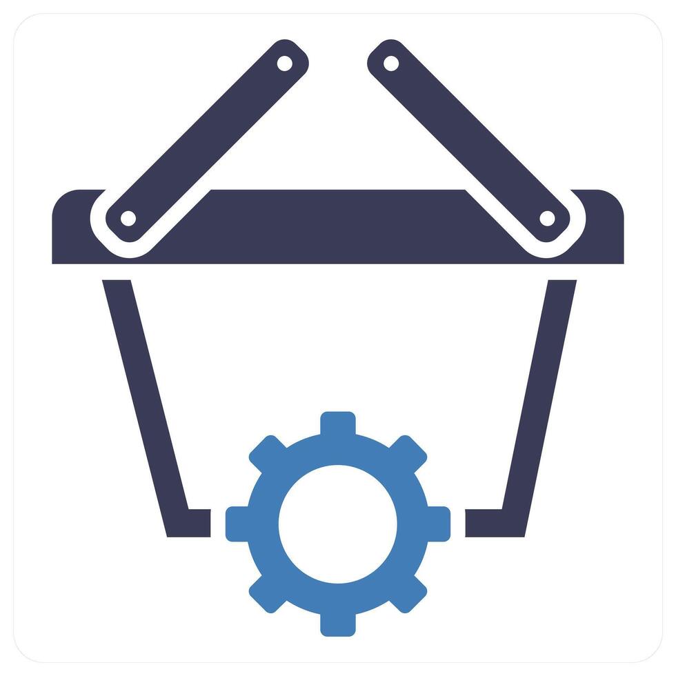 E Commerce Service icon concept in blue color vector