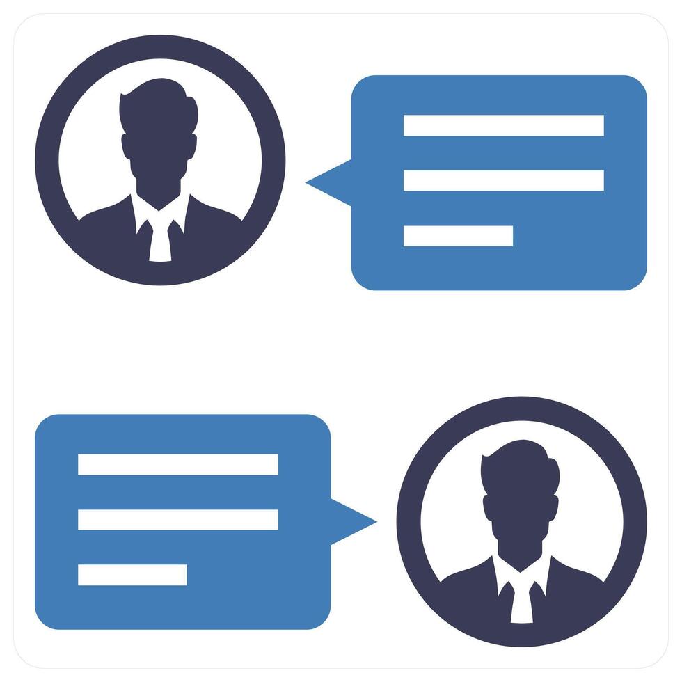 Discussion icon concept in blue color vector
