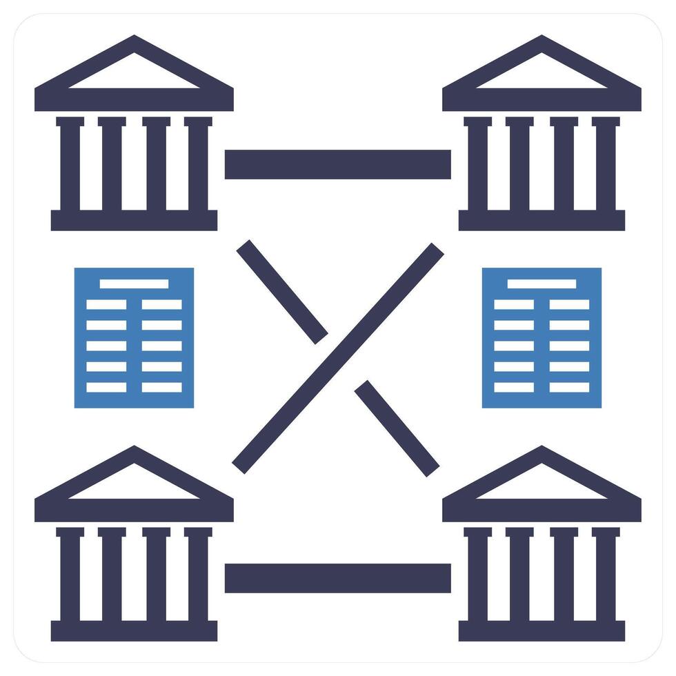 Distributed Ledger icon concept in blue color vector