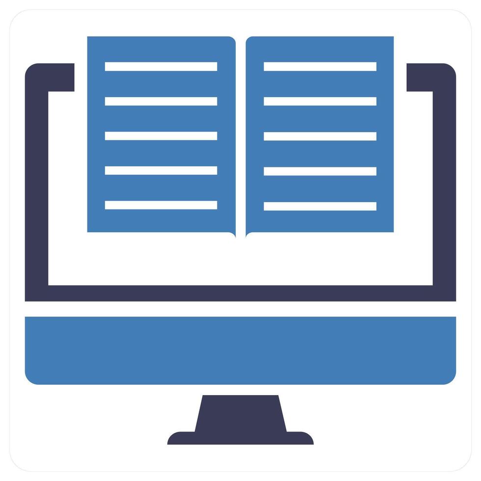E Books icon concept in blue color vector