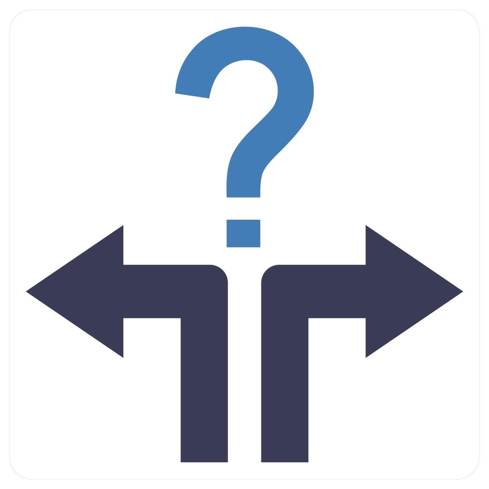 Dilemma icon concept in blue color vector