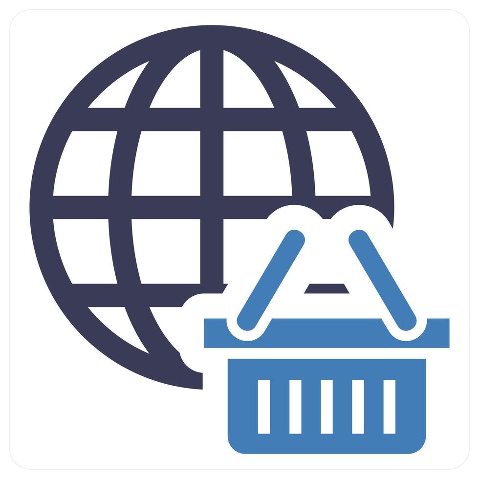 E Commerce icon concept in blue color vector