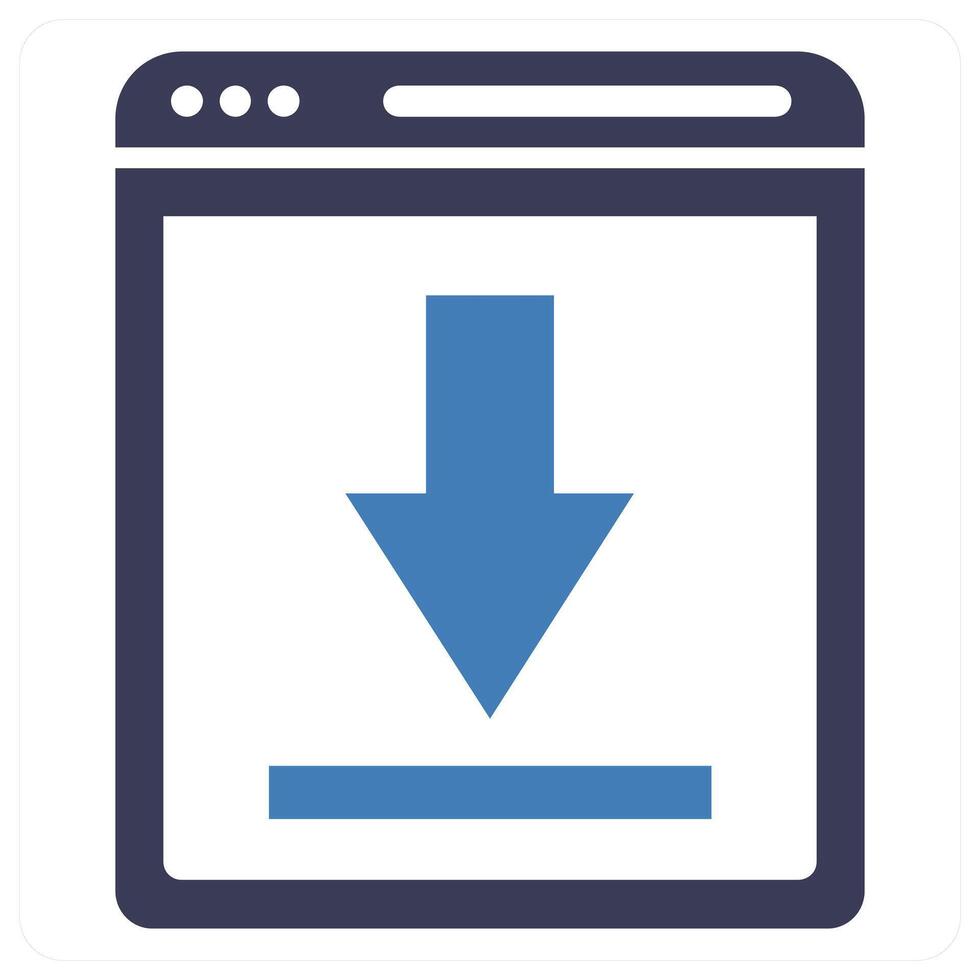 Download Page icon concept in blue color vector
