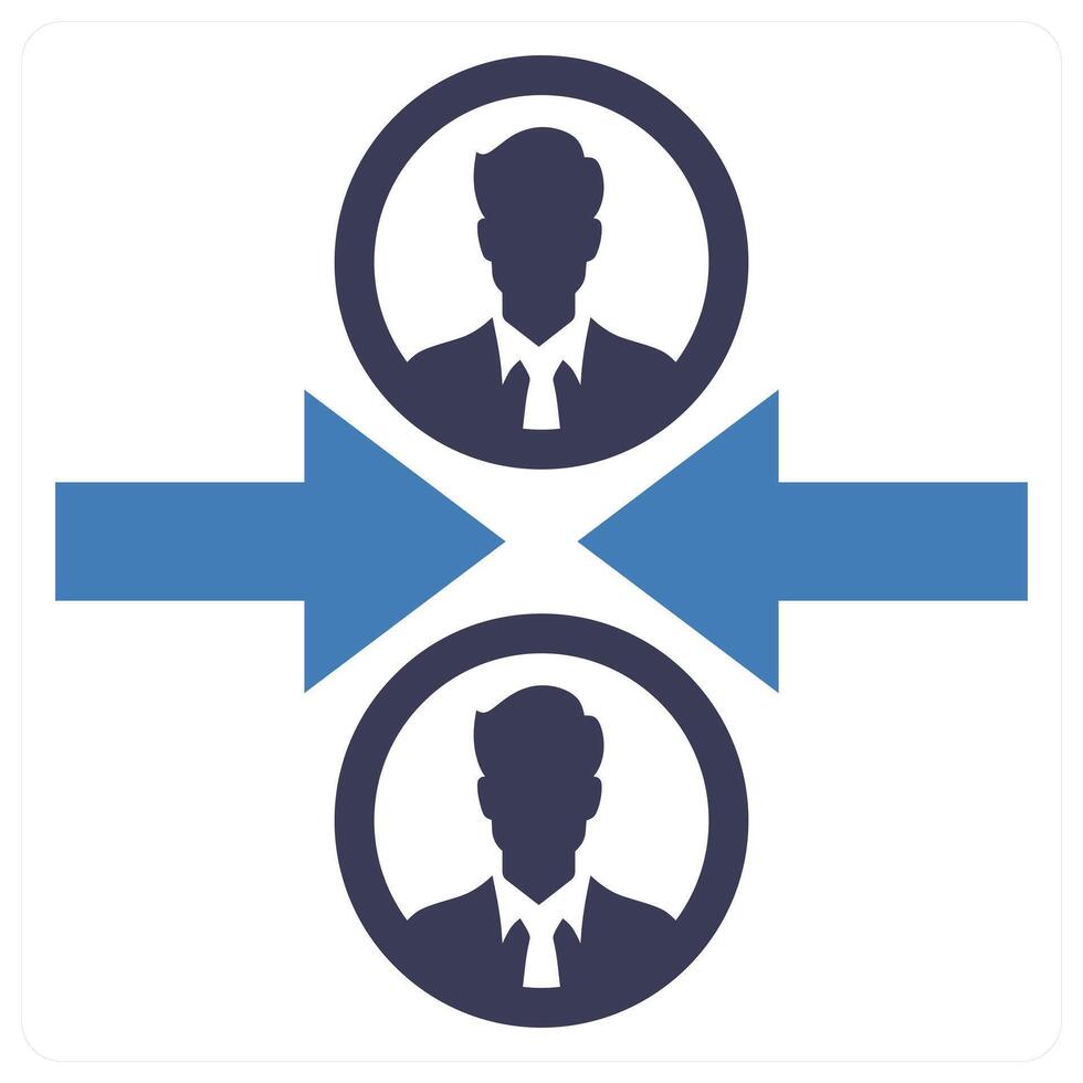 Employee Conflict icon concept in blue color vector