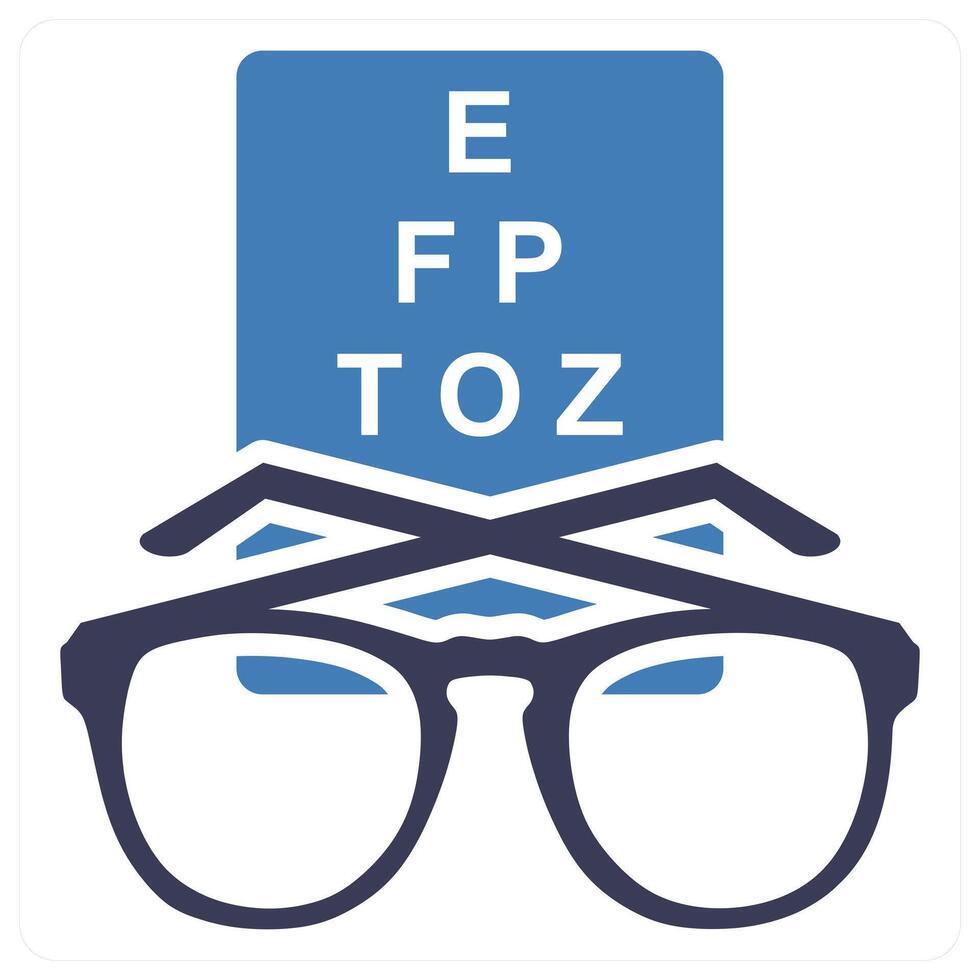 Eye Checkup icon concept in blue color vector