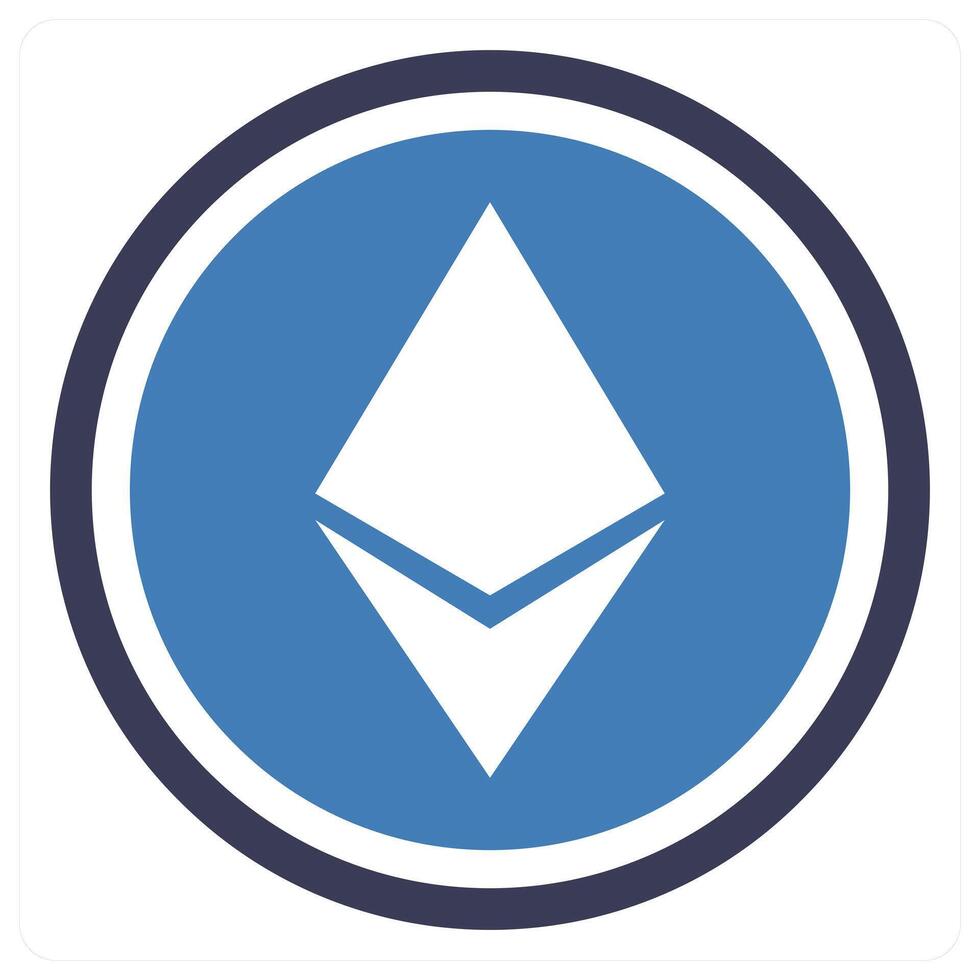 Ethereum icon concept in blue color vector
