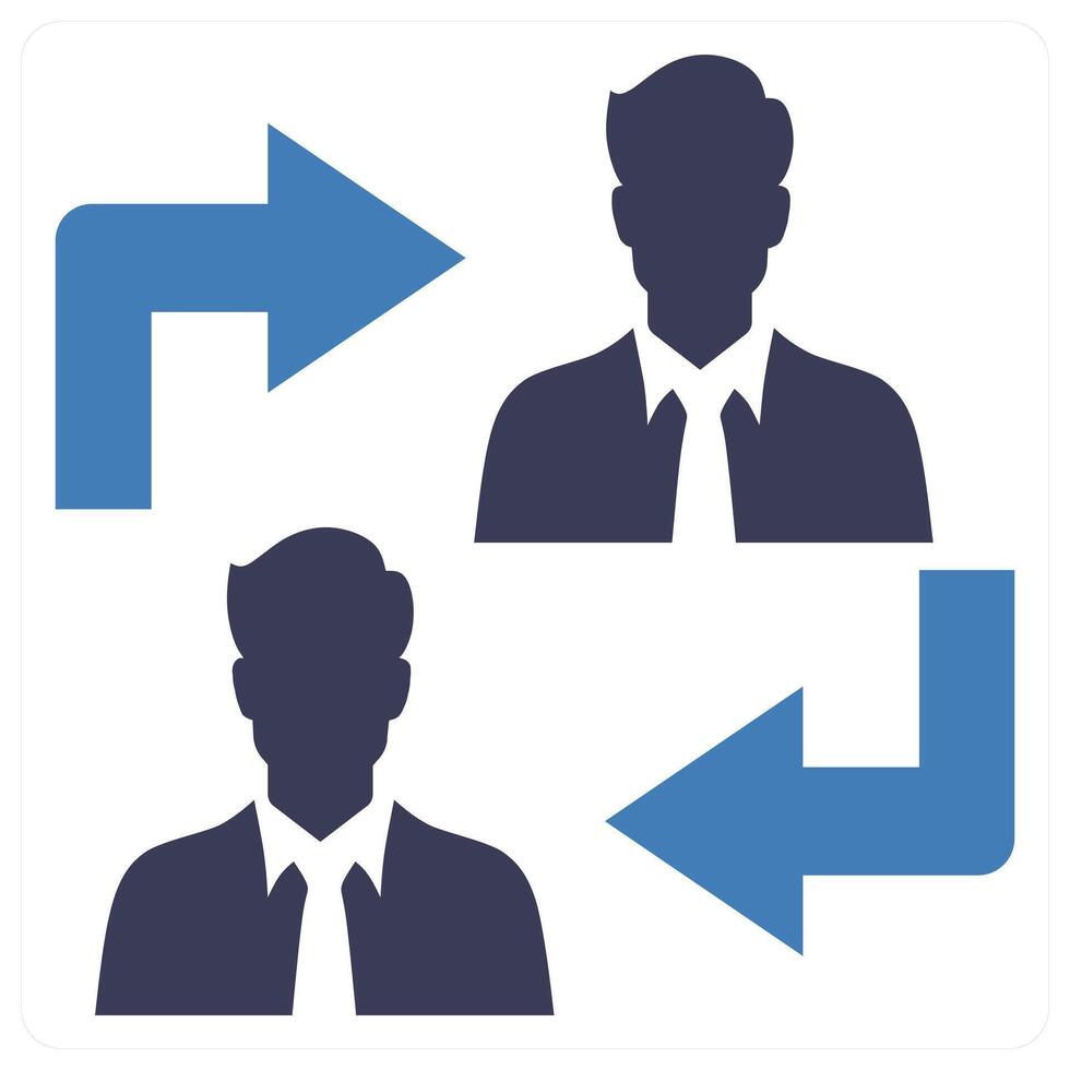 Employee Transfer icon concept in blue color vector